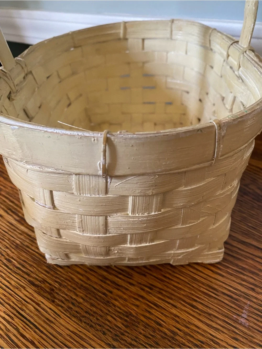 Vintage Wicker Mail Basket Raised Paint Design Mail Box Seagull Cottage Coastal